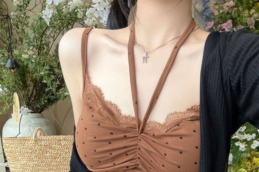 Polka Dot Halter Crop Top
