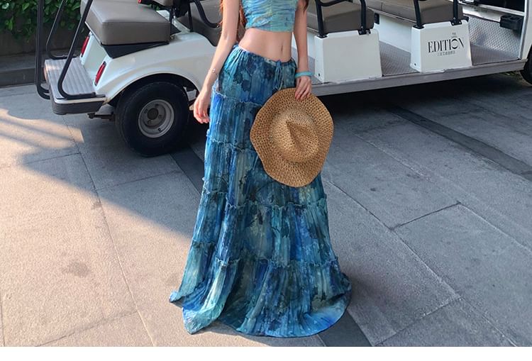 Tie Dye Tube Top & Frill Skirt Set