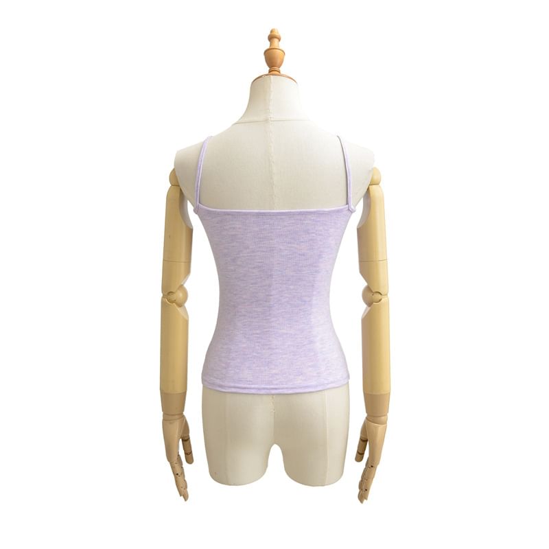 Scoop Neck Padded Camisole Crop Top