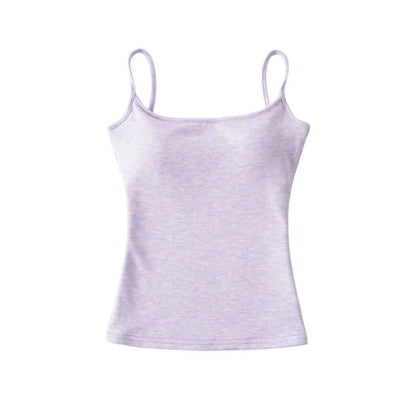 Scoop Neck Padded Camisole Crop Top