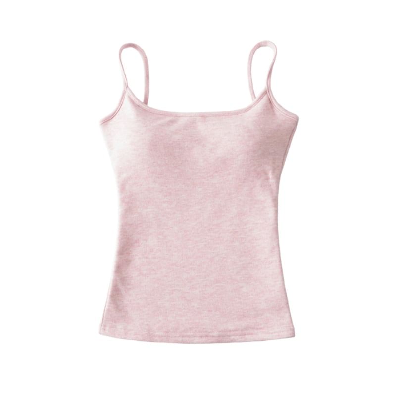 Scoop Neck Padded Camisole Crop Top