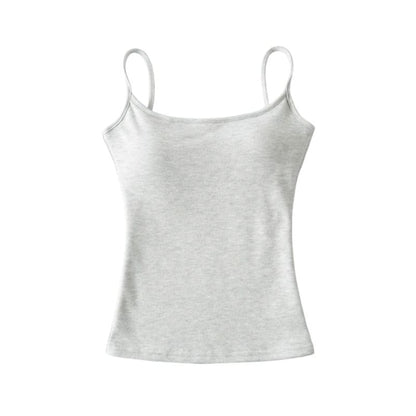 Scoop Neck Padded Camisole Crop Top