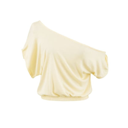 Off-Shoulder Short Sleeve Crop Tee