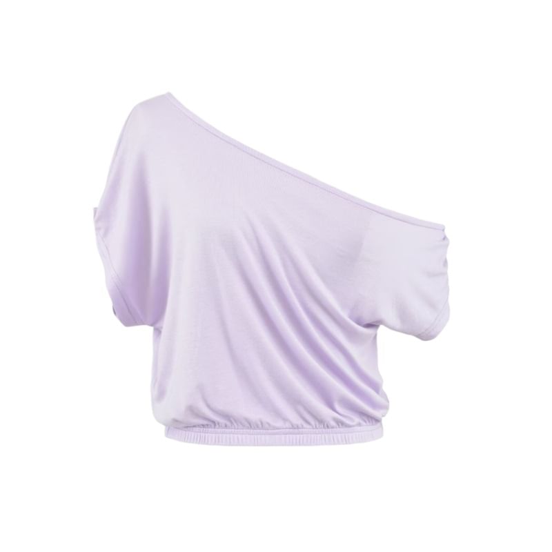 Off-Shoulder Short Sleeve Crop Tee