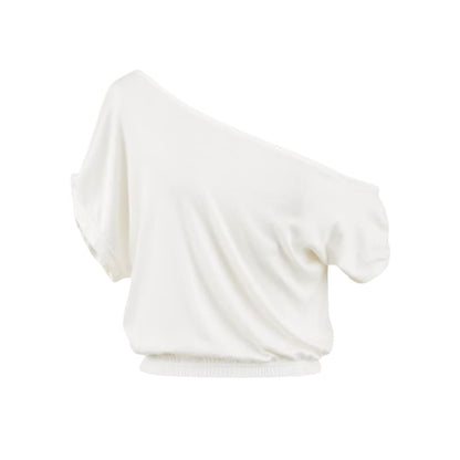 Off-Shoulder Short Sleeve Crop Tee