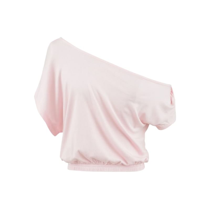 Off-Shoulder Short Sleeve Crop Tee