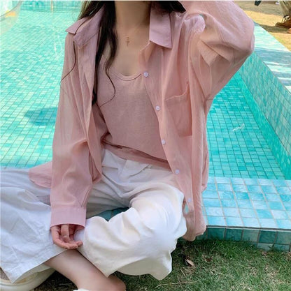 Long Sleeve Collared Button Up Shirt