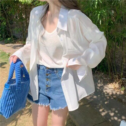 Long Sleeve Collared Button Up Shirt