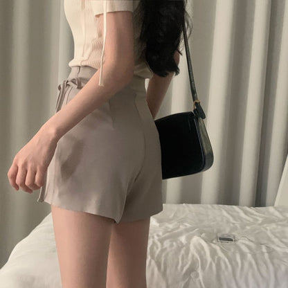 Cold Shoulder Ribbed Knit Top Short Sleeve