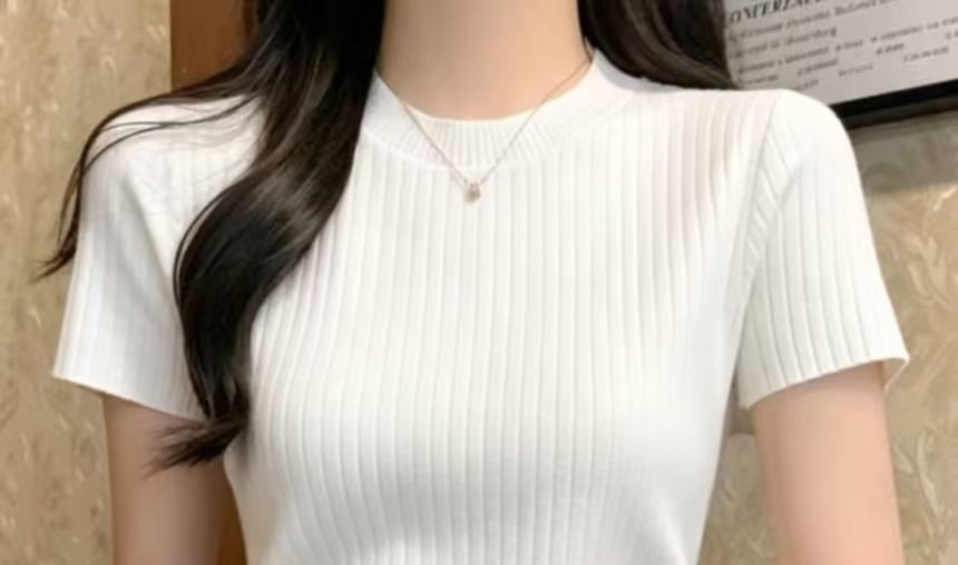 Crewneck Knit Crop Top