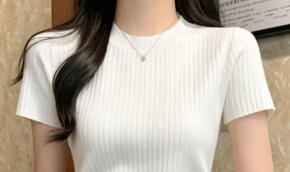 Crewneck Knit Crop Top
