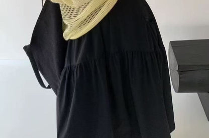 Perforated Knit V-Neck Top