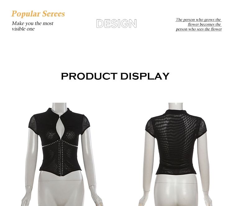 Cutout Crop Top and Faux Leather Mini Skirt Set