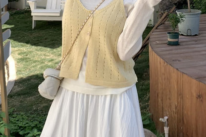 Layered Knit Camisole & Long Sleeve Tee Set