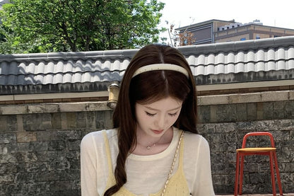 Layered Knit Camisole & Long Sleeve Tee Set