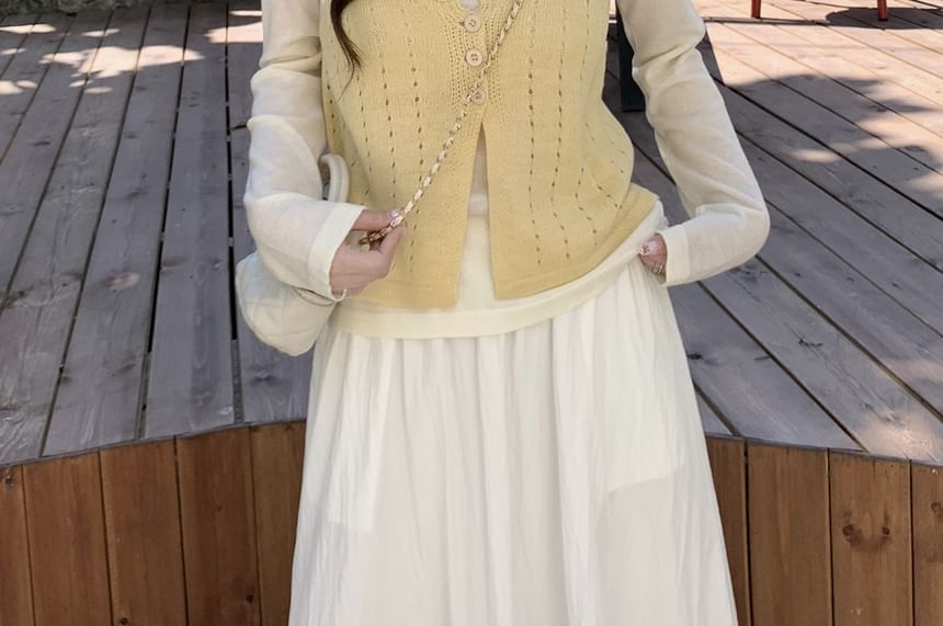 Layered Knit Camisole & Long Sleeve Tee Set