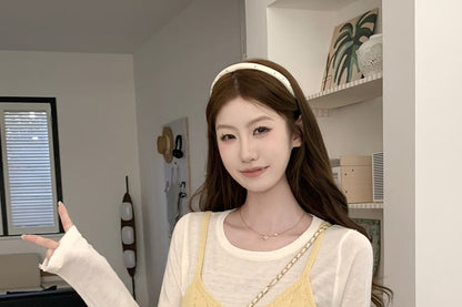 Layered Knit Camisole & Long Sleeve Tee Set