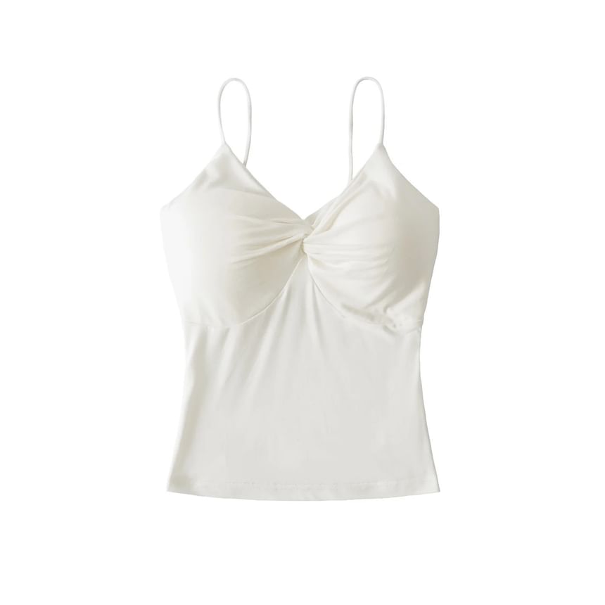 V-Neck Plain Knotted Camisole Top