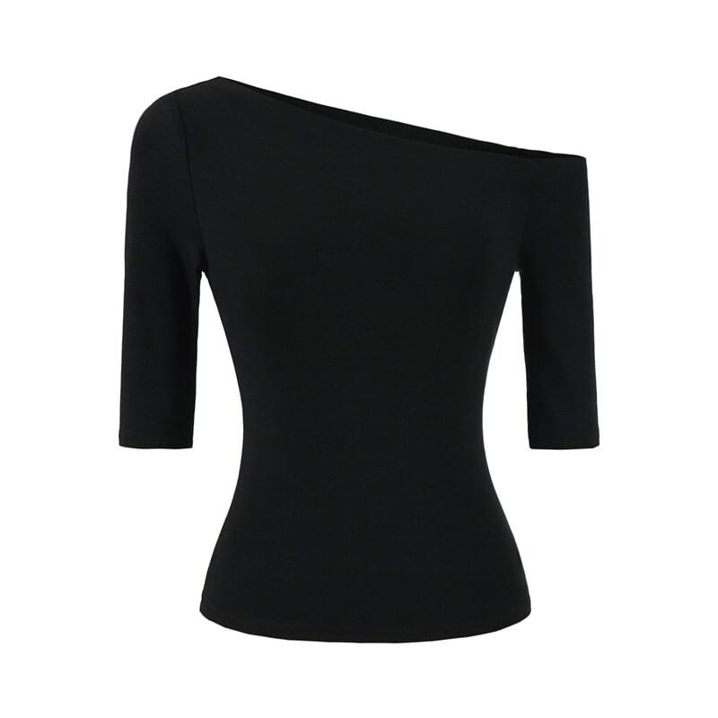 One Shoulder Elbow Sleeve Top