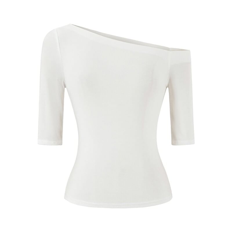One Shoulder Elbow Sleeve Top