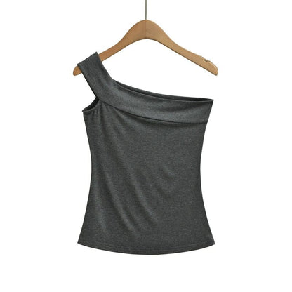 Sleeveless One Shoulder Blouse