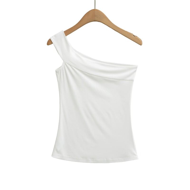 Sleeveless One Shoulder Blouse