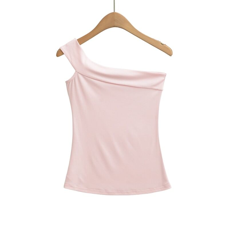 Sleeveless One Shoulder Blouse