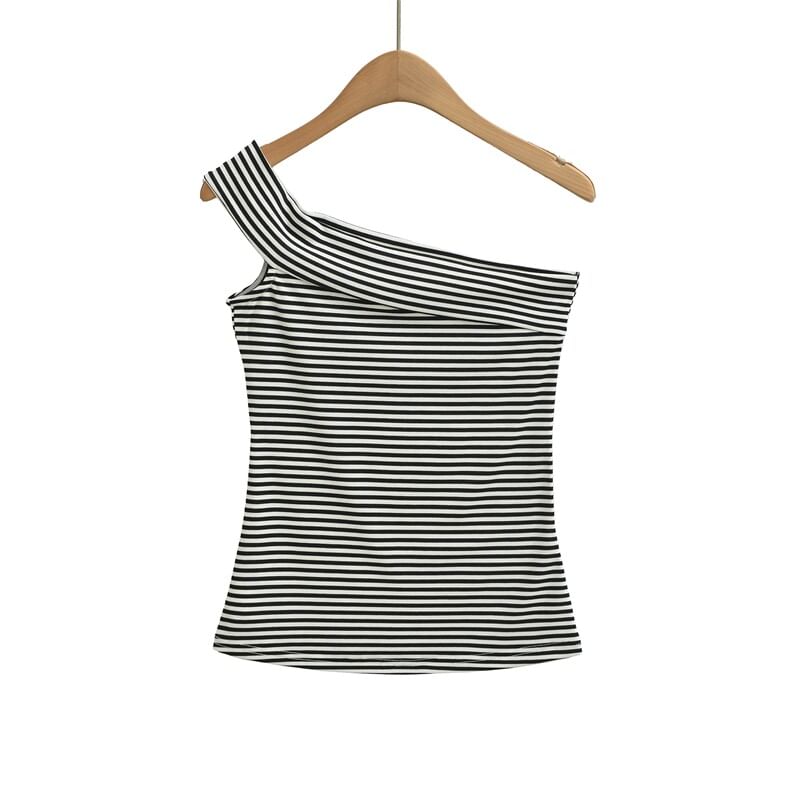 Sleeveless One Shoulder Blouse