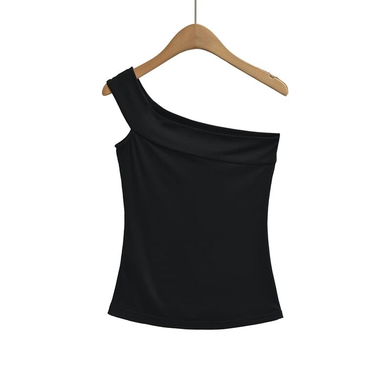 Sleeveless One Shoulder Blouse