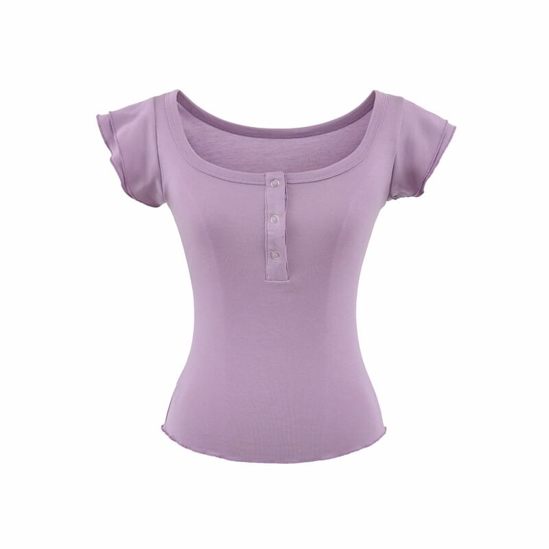Flutter Sleeve Henley Tee