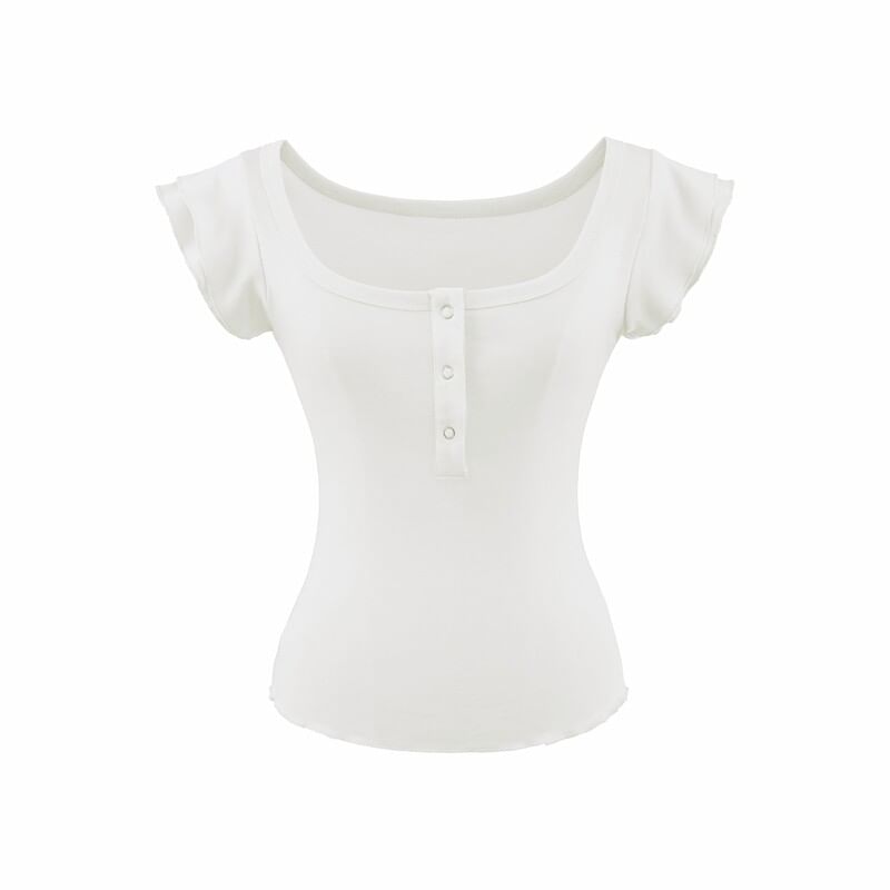 Flutter Sleeve Henley Tee