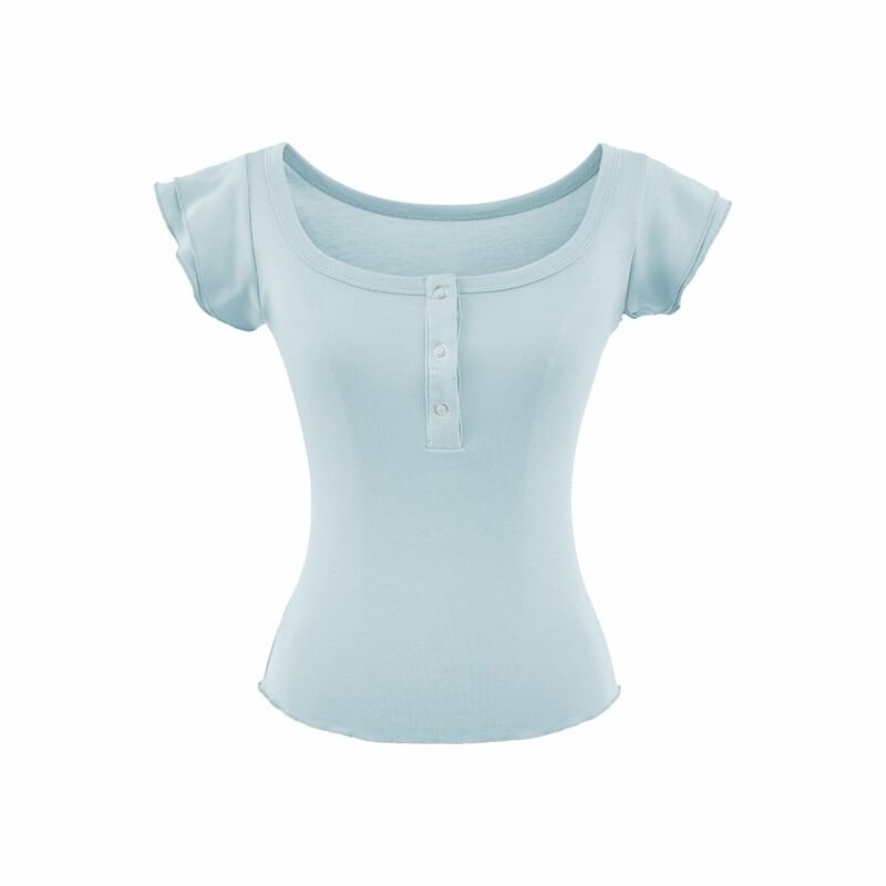 Flutter Sleeve Henley Tee