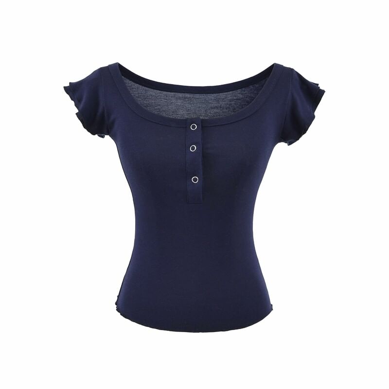 Flutter Sleeve Henley Tee