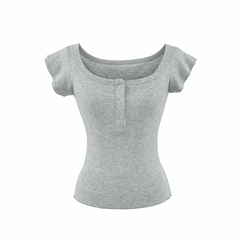 Flutter Sleeve Henley Tee
