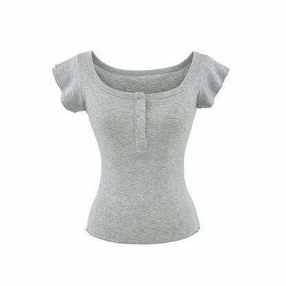 Flutter Sleeve Henley Tee