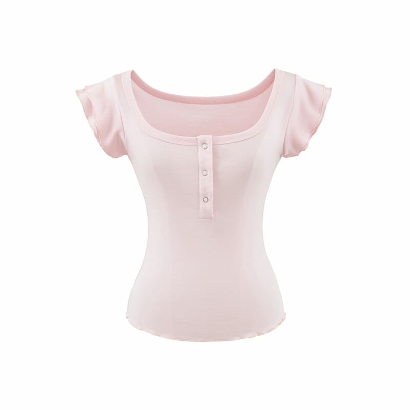 Flutter Sleeve Henley Tee