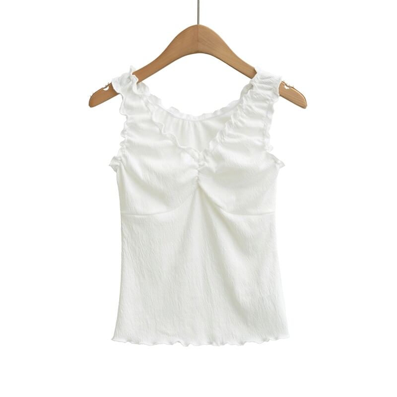 Frill Front V-Neck Tank Top