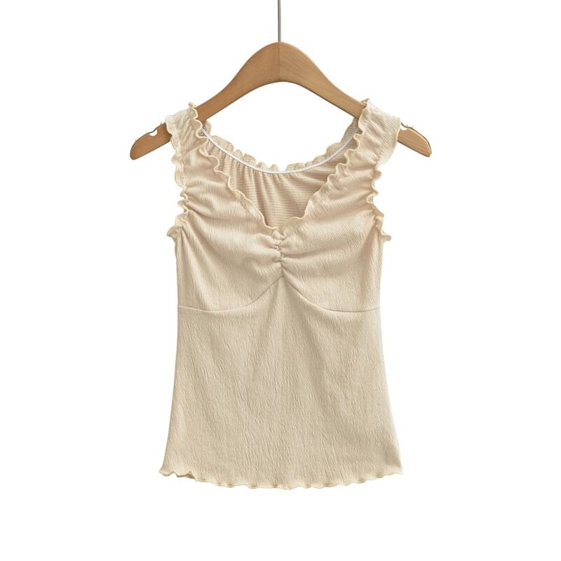 Frill Front V-Neck Tank Top