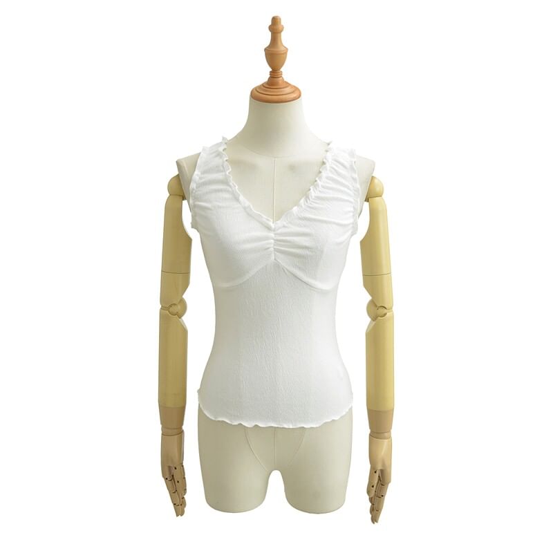 Frill Front V-Neck Tank Top