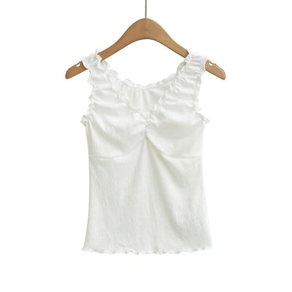 Frill Front V-Neck Tank Top
