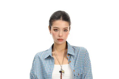 Long-Sleeve Plaid Button-Up Shirt