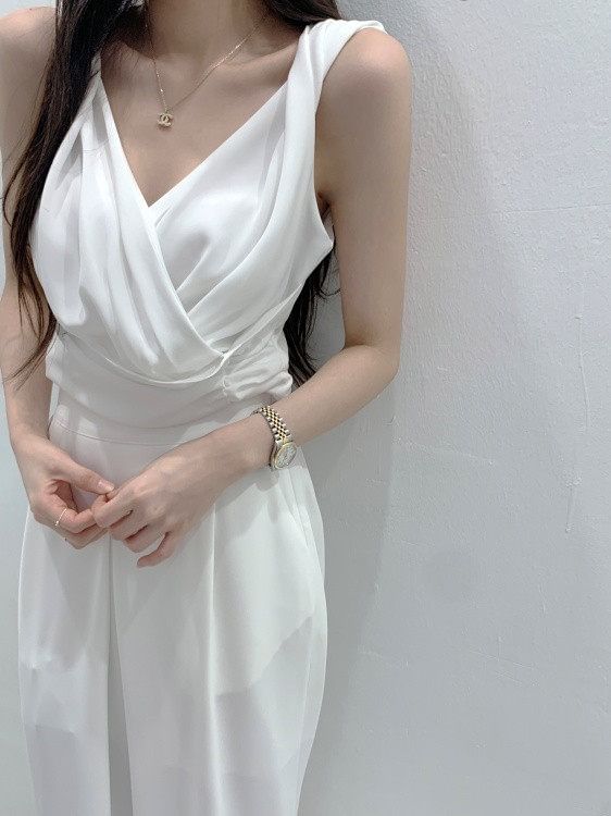 V-Neck Plain Ruched Cropped Tank Top