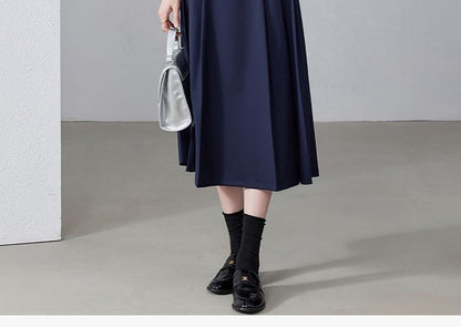 Tie-Neck Blouse, Asymmetric Blazer & Pleated Midi Skirt