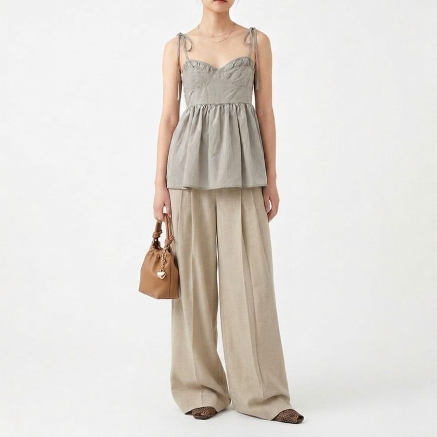 Plain Peplum Camisole Top