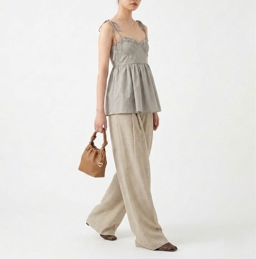 Plain Peplum Camisole Top