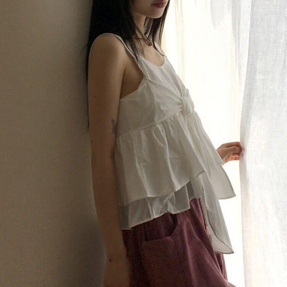 Plain Bow Flowy Camisole Top