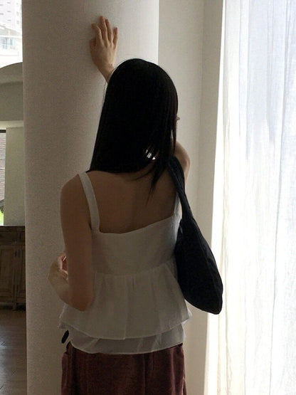 Plain Bow Flowy Camisole Top
