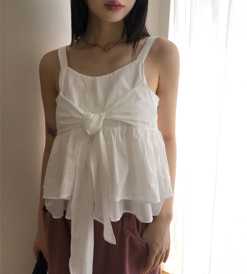 Plain Bow Flowy Camisole Top