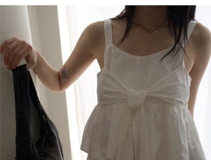 Plain Bow Flowy Camisole Top
