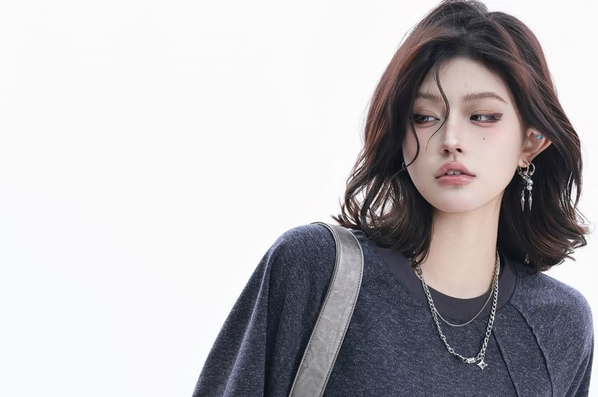 Short-Sleeve Crew Neck Plain Oversized T-Shirt